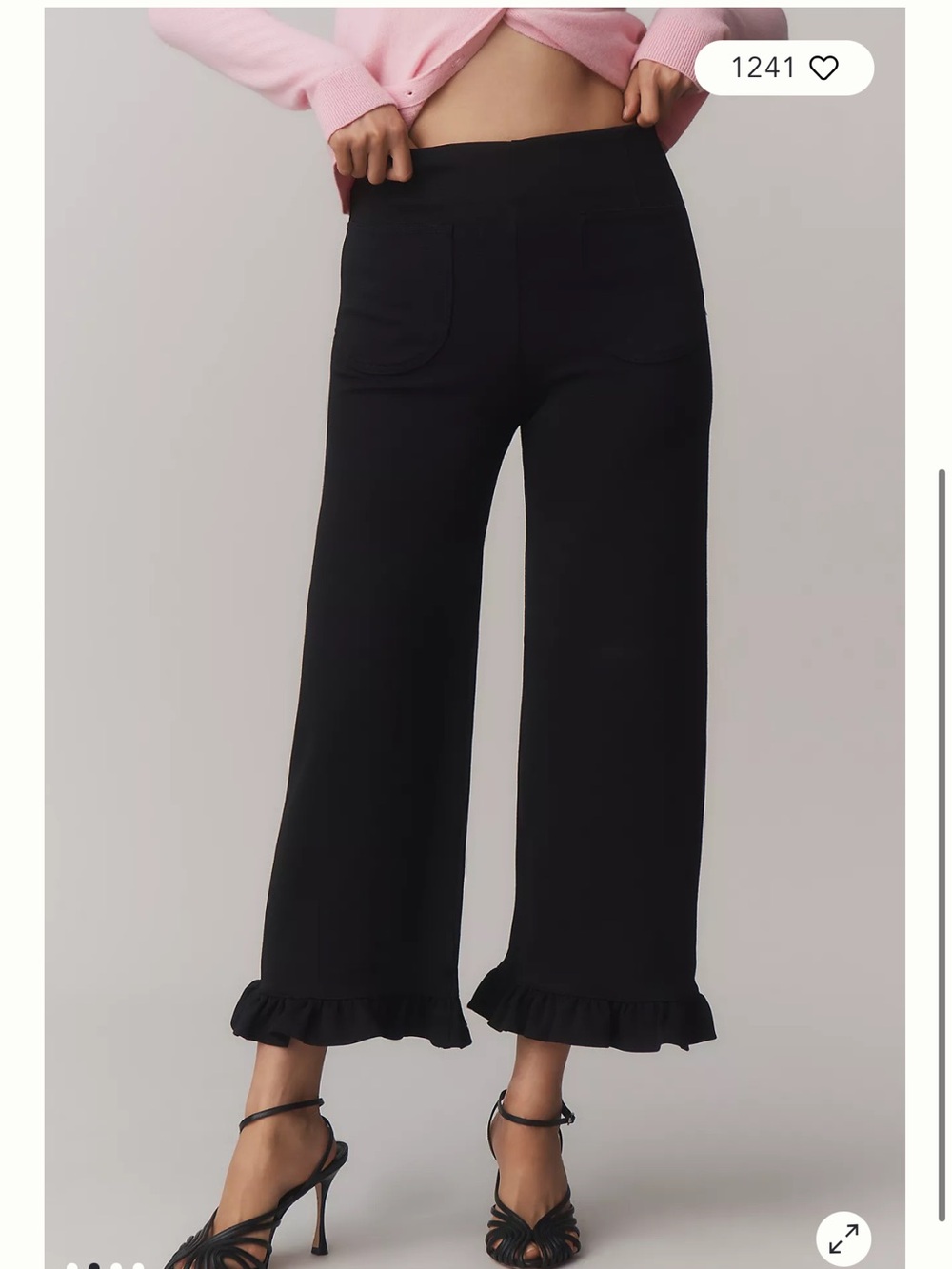 Anthropologie The Colette Ruttle-Hem Knit Wide-Leg Pants by Maeve Black Size 23P